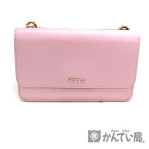 FURLA RIVA Crossbody Wallet Leather Pink